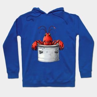 Cute Red Crawfish in Silver Pot Hoodie